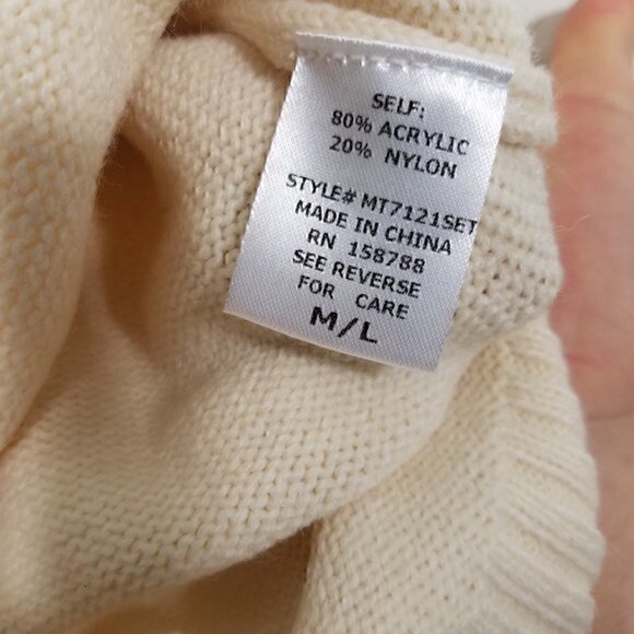 NWT 12th Tribe Knit Stretch Slit Front Cream Mini Skirts Size ML - Picture 5 of 5